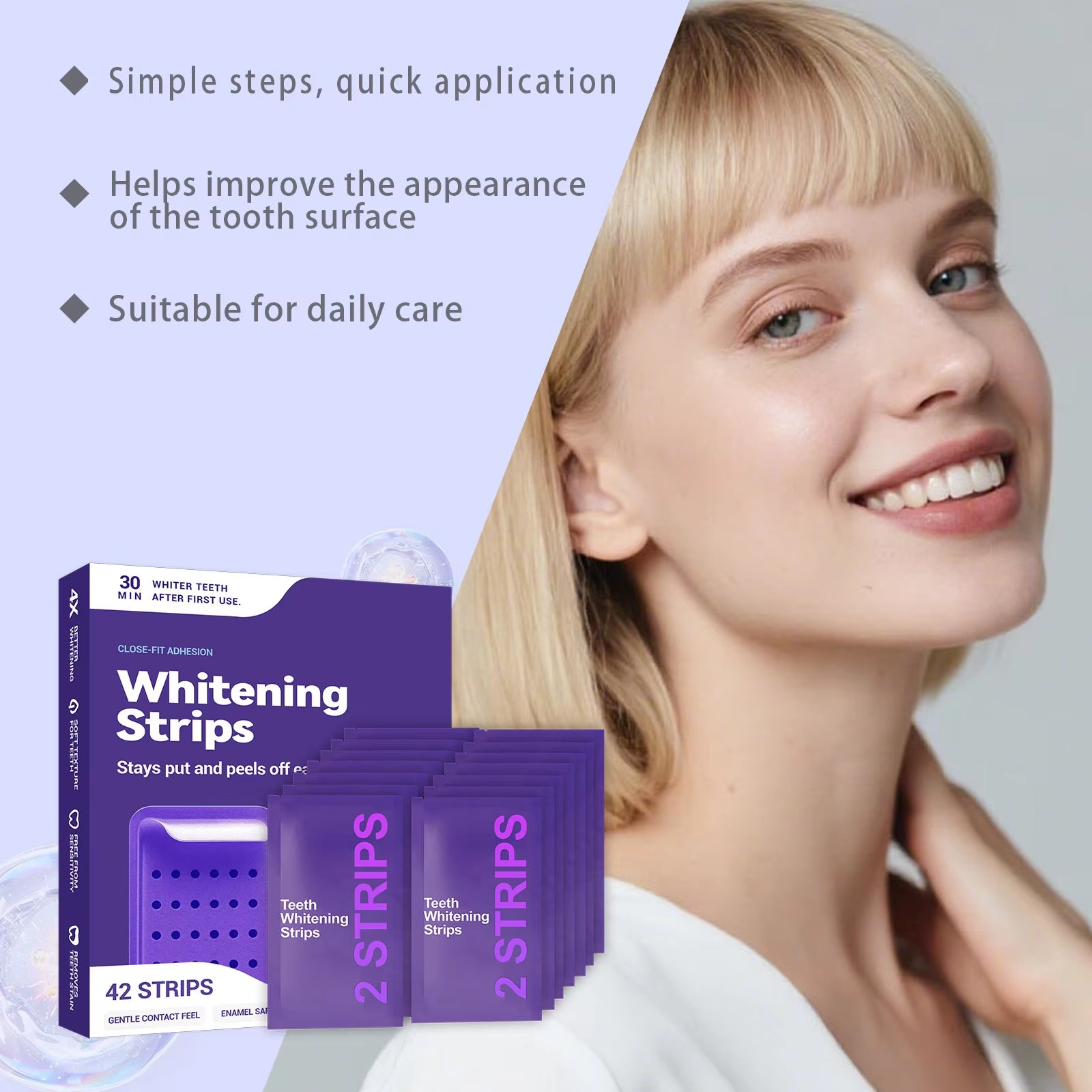 Mint Tooth Patches Brighten Teeth Surface Reduce Yellowing Enhance Teeth Beauty Protect Enamel Comfortable Use Tooth Care Patch