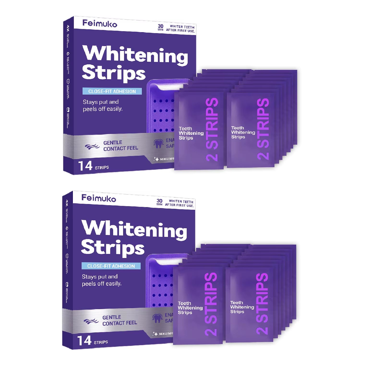 70/42/14 Strips Purple Tooth Whitening Strips for Sensitive Teeth, Improve Dental Yellowing Oral Care, for Lasting Bright Smile